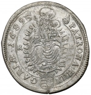 Hungary, Leopold I, 15 krajcars 1689 KB, Kremnica