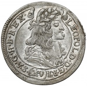 Węgry, Leopold I, 15 krajcarów 1678 KB, Kremnica