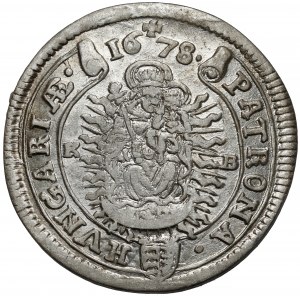 Węgry, Leopold I, 15 krajcarów 1678 KB, Kremnica