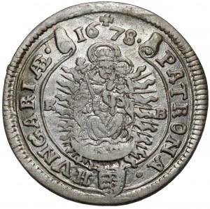 Węgry, Leopold I, 15 krajcarów 1678 KB, Kremnica