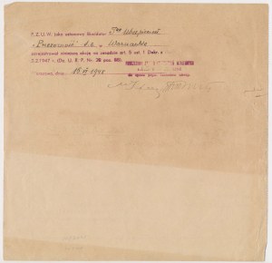 Tow. Ubezpieczeń PRZEZORNOŚĆ, Provizorní osvědčení, Em.3, 2x £25 1927