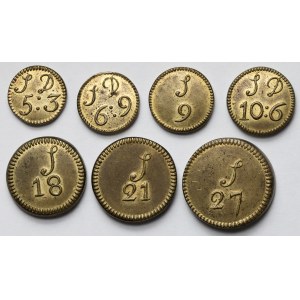 Anglia, Odważniki apteczne - zestaw (7szt)