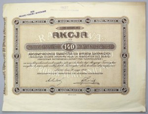 RAKSZAWA Akc. Tow. for Cloth Products, 140 mkp 1921