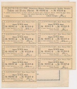 Wytwórnia Maszyn Elektrycznych ELEKTROBUDOWA, Em.1, 10x 100 zl 1925 - RARE