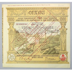 OIKOS Związkowe Zakłady Przemysłu i Budownictwa Drzewnego, 1.000 mkp 1920