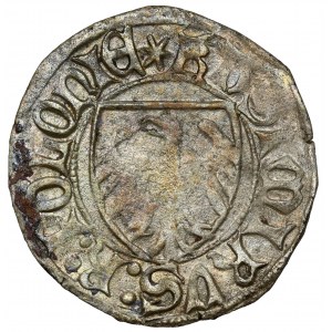 Kazimierz IV Jagiellończyk, Szeląg Gdańsk - orzeł BEZ korony