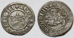 Sigismondo I il Vecchio, mezzo penny Vilnius 1509 e Cracovia 1511 - set (2 pezzi)