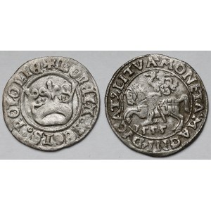 Półgrosze: Kraków Aleksander i Wilno 1555 Zygmunt August (2szt)