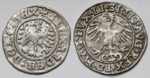 Half-pennies: Kraków Alexander and Vilnius 1555 Sigismund Augustus (2pcs)