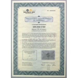 Rheinhyp-BRE Bank Hipoteczny, List zastawny SPECIMEN 100.000 USD 2002 - RZADKA