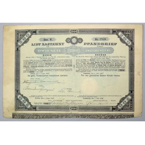 Lwów, TKZ, 4% List zastawny 200 kr 1906