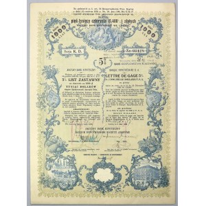 Lviv, Akc. Bank Hipoteczny, Lettera di pegno al 5% di 1.000 dollari 1933 RARO