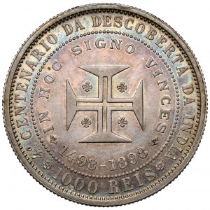 Portugal, Carlos I, 1000 reis 1898 - discovery of India