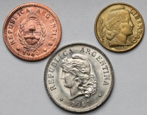 Argentína, 2-50 centavos 1941-1949 - sada (3ks)