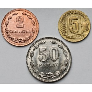 Argentyna, 2-50 centavos 1941-1949 - zestaw (3szt)