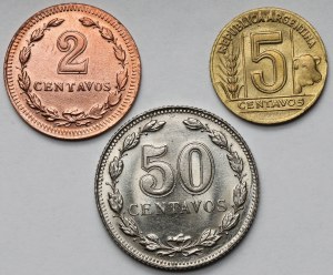 Argentina, 2-50 centavos 1941-1949 - set (3 pezzi)