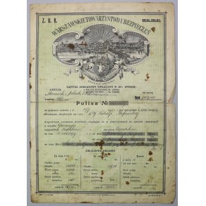 Warszawskie Tow. Ubezpieczeń, Polisa 1921 r.