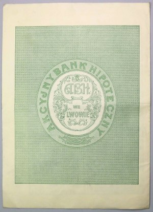 Lwów, Akc. Bank Hipoteczny, 5% List zastawny 100 dolarów 1933 RZADKOŚĆ