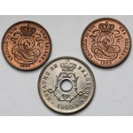 Belgia, 1-5 centimes 1902-1905 - zestaw (3szt)
