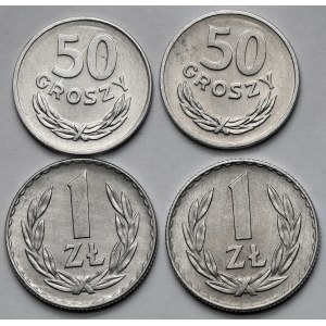 1 złoty - 50 groszy 1971-1972 - zestaw (4szt)