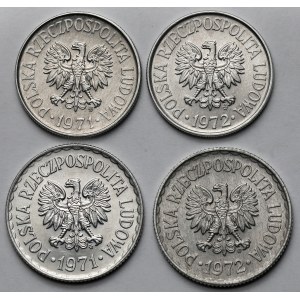 1 złoty - 50 groszy 1971-1972 - zestaw (4szt)