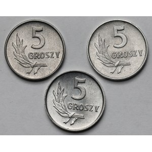 5 groszy 1961-1963 - zestaw (3szt)