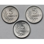 5 groszy 1961-1963 - zestaw (3szt)
