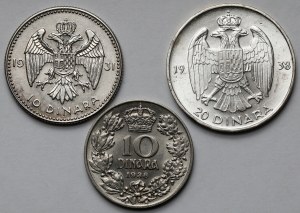 Yugoslavia, 10-20 dinars 1931-1938 - set (3pcs)