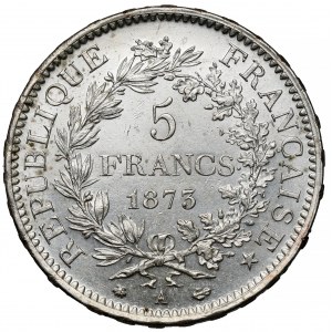Francja, 5 franków 1873-A, Paryż