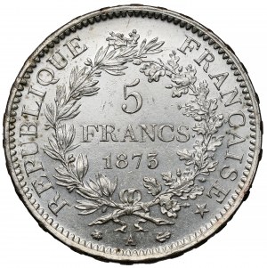 Francja, 5 franków 1873-A, Paryż