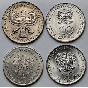 10-100 złotych 1965-1984 okolicznościowe - zestaw (4szt)