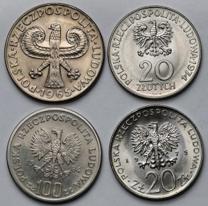 10-100 złotych 1965-1984 okolicznościowe - zestaw (4szt)