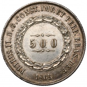 Brazílie, 500 reis 1865