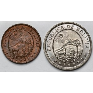 Boliwia, 50 centavos 1939-1942 - zestaw (2szt)