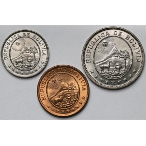 Boliwia, 10-50 centavos 1939-1942 - zestaw (3szt)
