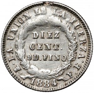 Bolivia, 10 centavos 1884