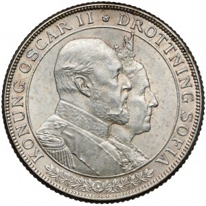 Svezia, Oscar II, 2 corone 1907