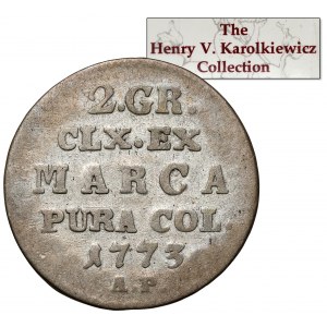 Poniatowski, Półzłotek 1773 AP - ex. Karolkiewicz