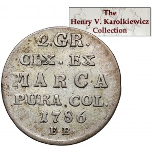 Poniatowski, Półzłotek 1786 EB - ex. Karolkiewicz