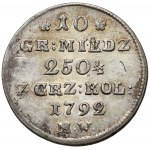 Poniatowski, 10 groszy 1792 MW - ex. Karolkiewicz