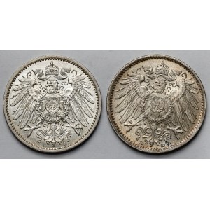 Niemcy, Prusy, 1 marka 1914-1915 - zestaw (2szt)
