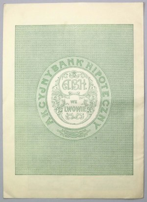 Lviv, Akc. Bank Hipoteczny, 5% Mortgage Letter $100 1933 RARE