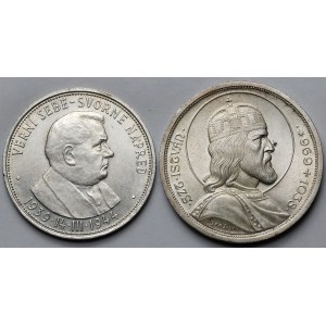 Węgry i Słowacja, 5 pengo 1938 i 50 korun 1944 - zestaw (2szt)