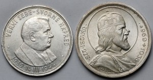 Węgry i Słowacja, 5 pengo 1938 i 50 korun 1944 - zestaw (2szt)
