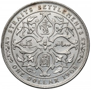 Straits Settlements, Edward VII, Dollar 1908