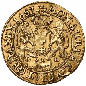 John II Casimir, Ducat Gdansk 1657 DL - VERY RARE