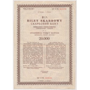 Okupacja, Bilet Skarbowy Em.9 Litera Z 20.000 zł 1943