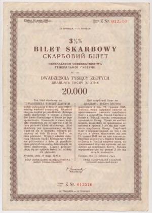 Okupacja, Bilet Skarbowy Em.9 Litera Z 20.000 zł 1943