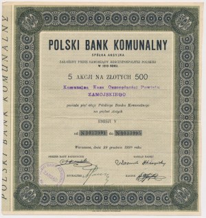 Polski Bank Komunalny, Em.5, 5x 100 zloty 1928