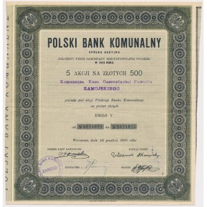 Polski Bank Komunalny, Em.5, 5x 100 zł 1928